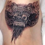 Barong mask tattoo by Endry Dharma