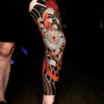 Japanese Chrysanthemum Leg Sleeve Tattoo by Lokub La Tattuu