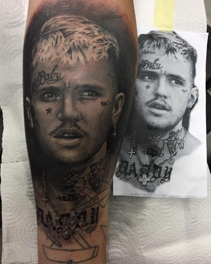 Lilpeep tattoo portrait by Casper Bali Shadow Tattoo Tattlas