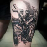 Roman Catholic tattoo by Gena Putu Bali