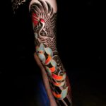 Japanese Style Leg Sleeve Tattoo