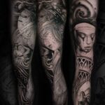 leg sleeve tattoo Bali artist Lokub La Tattuu