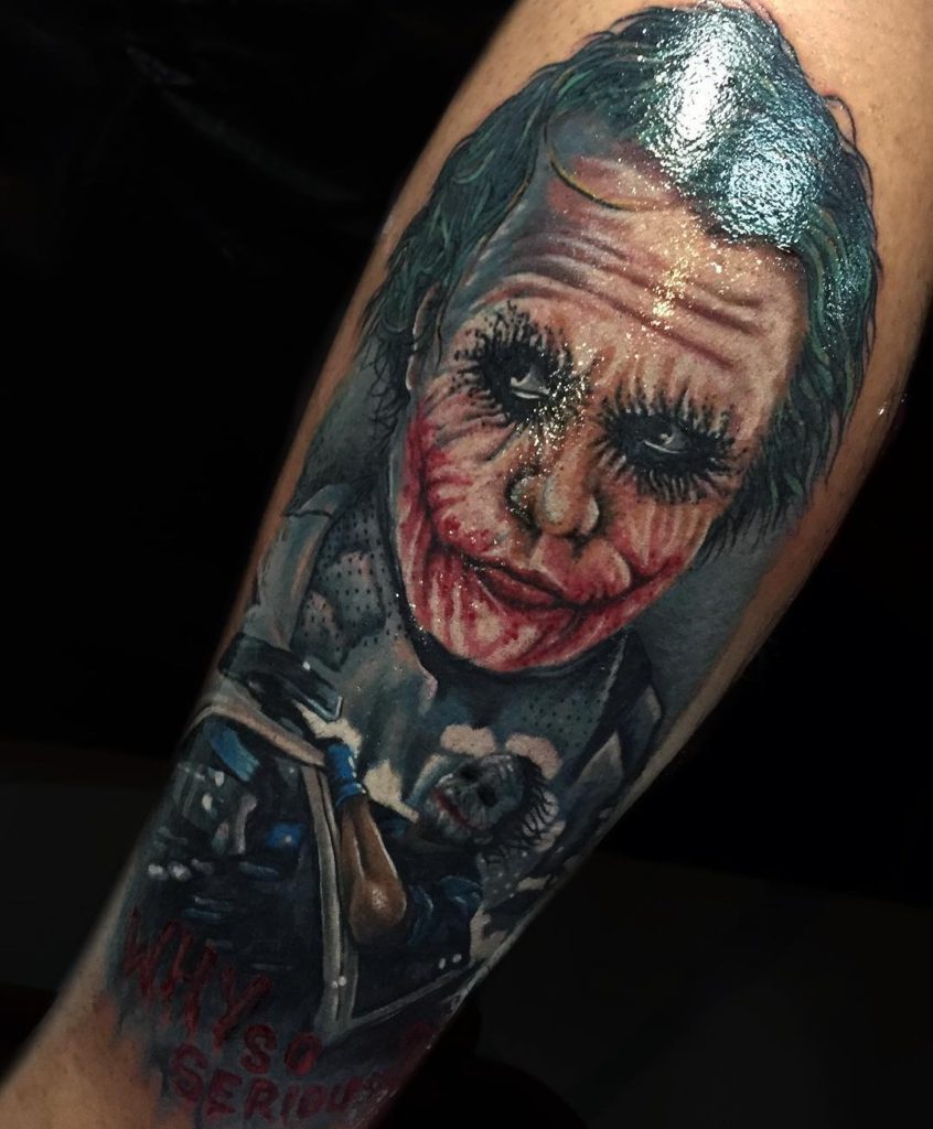 Heath Ledger Joker tattoo by Yuda Ink HBSC