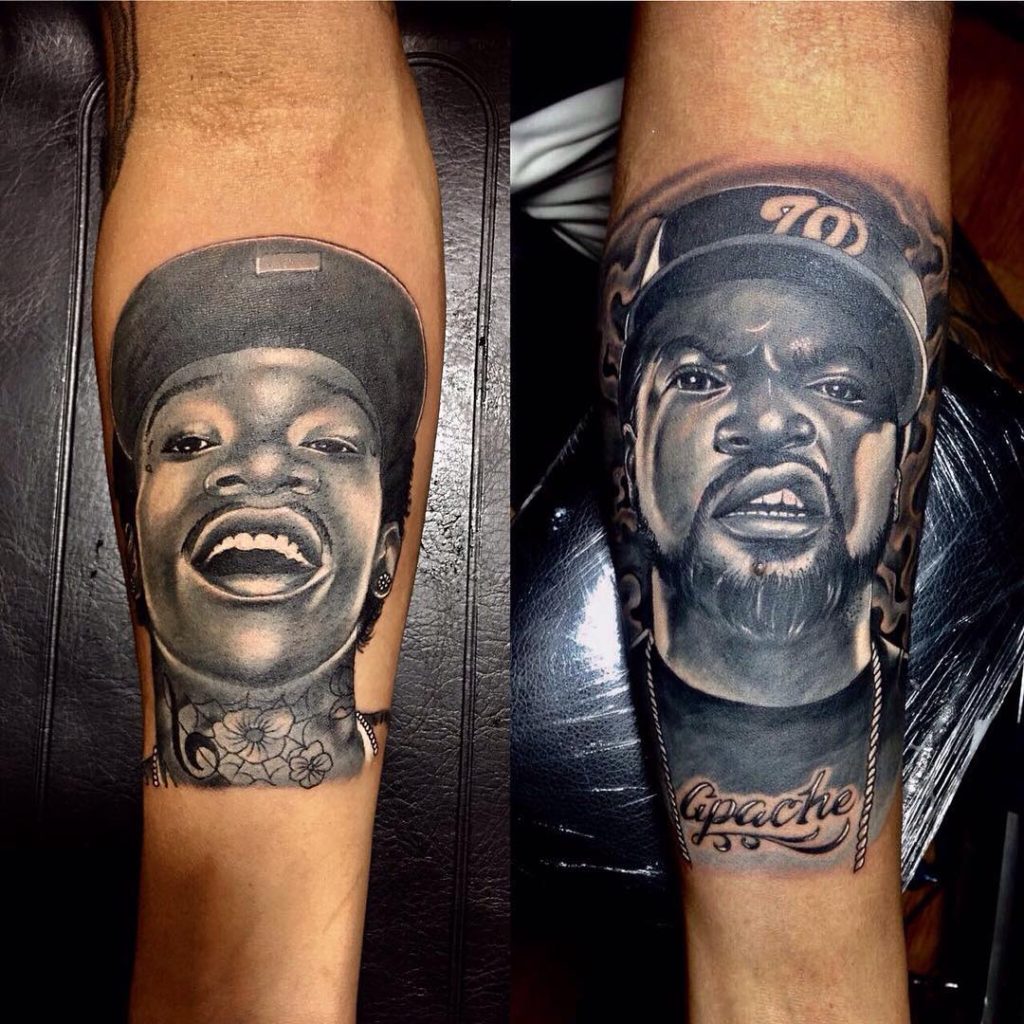 Wiz and Ice Cube Tattoo Portraits by Some Ink Tattoo Apache Tattoo Studio Bali