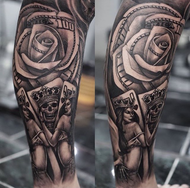 Rose Tattoos done in Bali - Line Tattoos, Red Roses, Realistic Rose Tattoos...   Bali Tattoo Guide