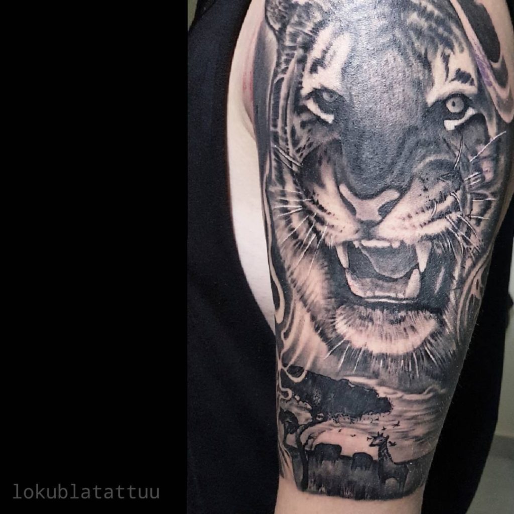 tiger sleeve by lokub la tattuu legian tattoo artist