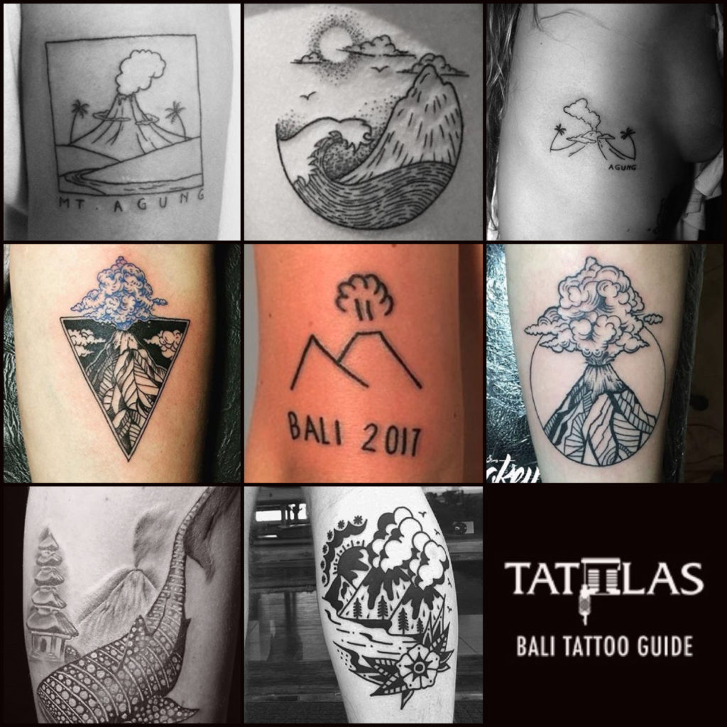 Bali Agung volcano tattoos