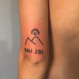 Bali volcano tattoo by Meth til blind