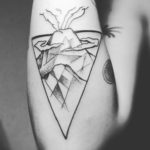 Geometric volcano Agung by Warsa Tattoo Ubud