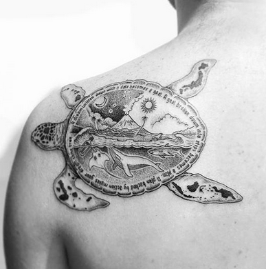 Bali Turtle with Islands Tattoo BACHTZ TATTOO