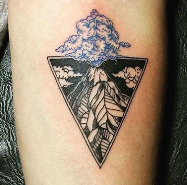 Bali volcano tattoo by Namaste Tattoo Ubud