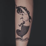 Topless mermaid illustration tattoo by DUE HATUE Canggu Bali