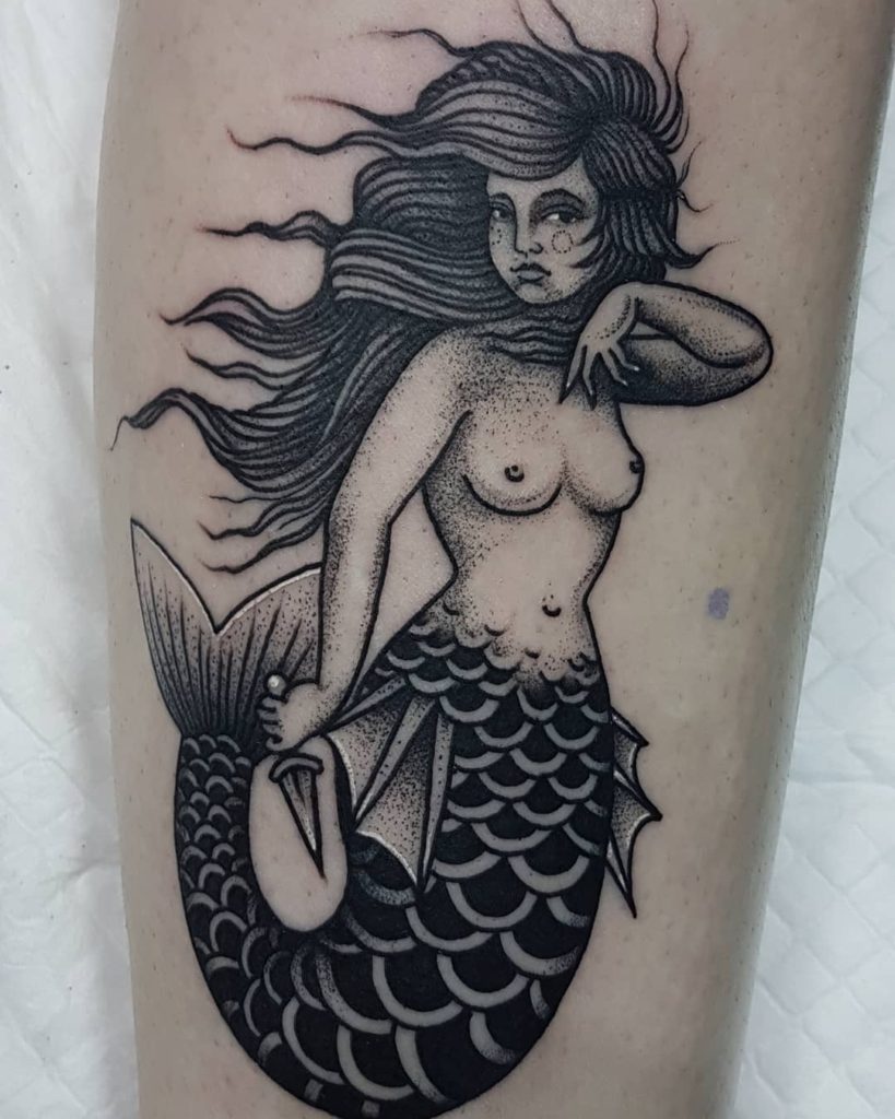 mermaid tattoo by ali at flash ink bali