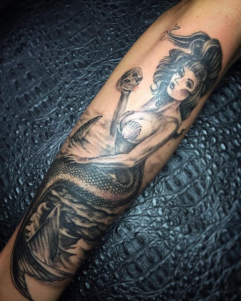 Realistic mermaid tattoo by artem artful ink seminyak tattoo