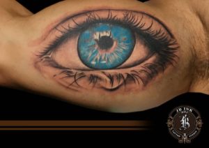 Blue eye inside arm tattoo by naradj tattoo JB Ink Tattoo Bali