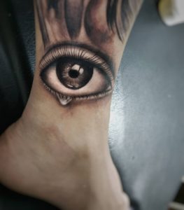 Crying eye tattoo by Teja Tattoo - The Ink Parlour Bali