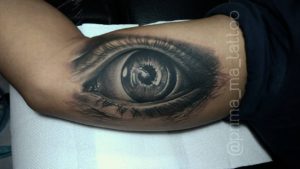 Inside arm tattoo eye by Prima - MA TATTOO BALI