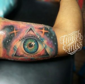 Psychadelic eye tattoo freehand by Turah Ink A.A Ngurah Pradnya Dinata