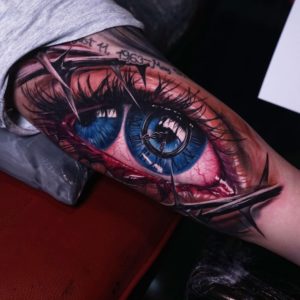 Surrealist eye tattoo by ata bali