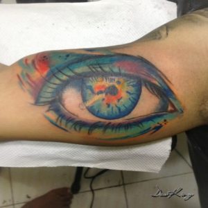 Colorful eye tattoo by DasKing Bali