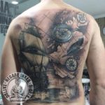 sailor map backpiece by Negare Inked tattoo studio Denpasar Bali