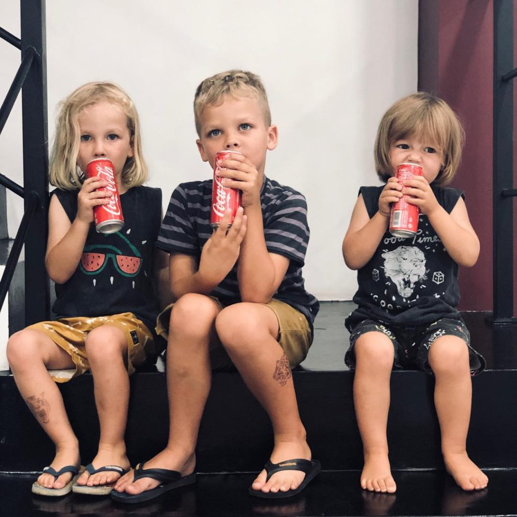 Sam Hills kids at West Coast Ink Bali tattoo studio