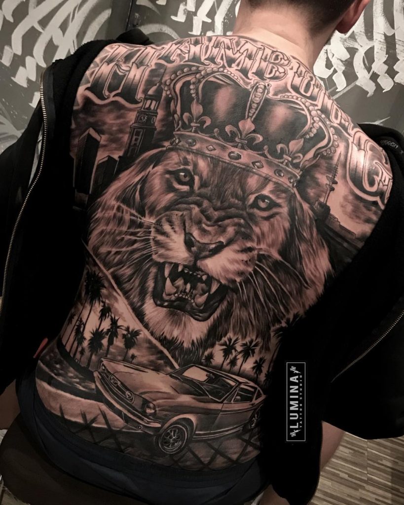 Lion King tattoo by Dode Pras Lumina Bali 2018