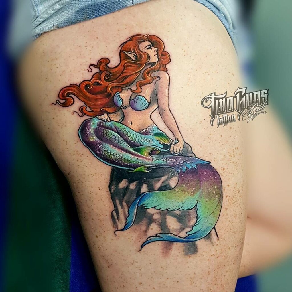 Elvish mermaid tattoo RickyTNT