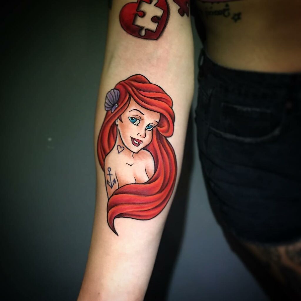 Tattooed Ariel The Little Mermaid tattoo by Ucok Luxury Ink Bali Feb 2018