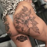 'Peony Flower Sexy Tattoo' by Platinum Tattoo Studio Bali Dec 2019 for Laura Klaus booty tattoos