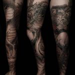 dragon tattoo leg sleeve