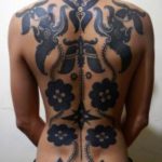 Full Back Tribal Iban Tattoos by Hends Dyak